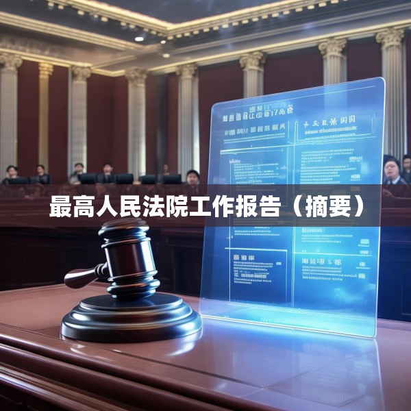 最高人民法院工作报告（摘要）