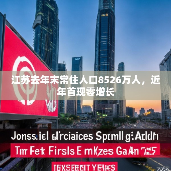 江苏去年末常住人口8526万人，近年首现零增长