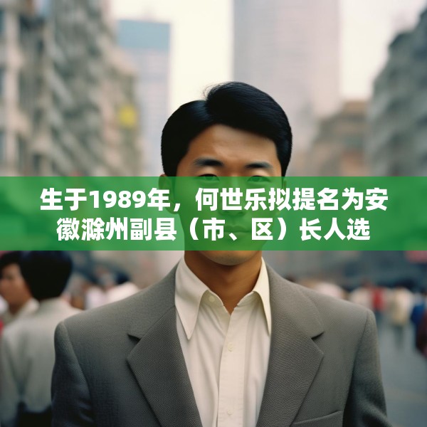 生于1989年，何世乐拟提名为安徽滁州副县（市、区）长人选