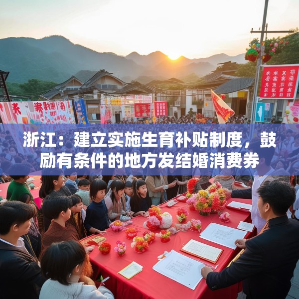 浙江：建立实施生育补贴制度，鼓励有条件的地方发结婚消费券