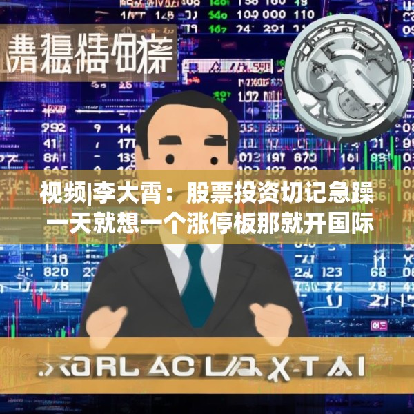 视频|李大霄：股票投资切记急躁 一天就想一个涨停板那就开国际玩笑了