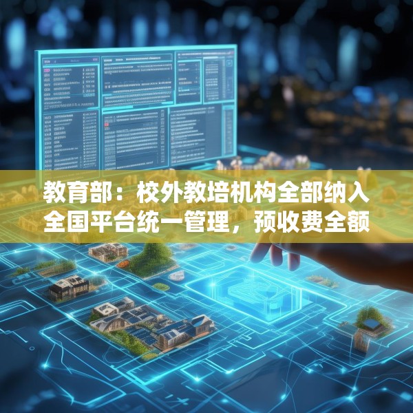 教育部：校外教培机构全部纳入全国平台统一管理，预收费全额纳入监管
