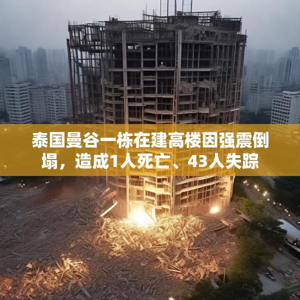 泰国曼谷一栋在建高楼因强震倒塌，造成1人死亡、43人失踪