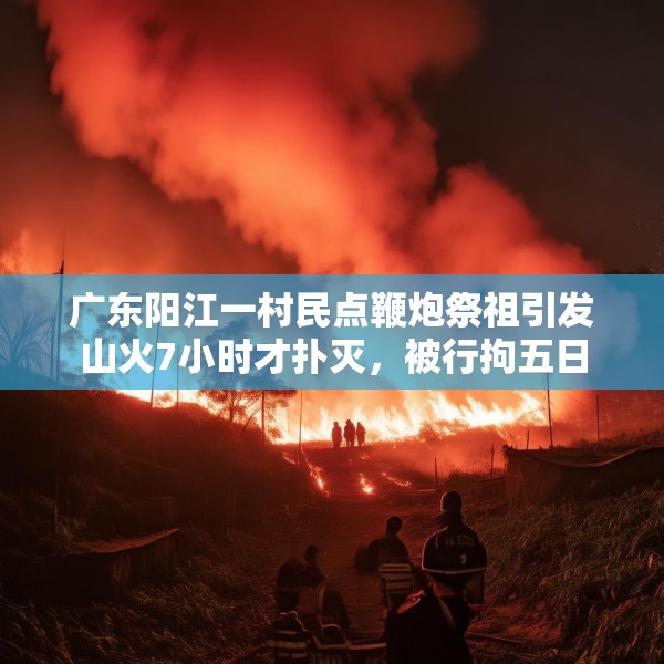 广东阳江一村民点鞭炮祭祖引发山火7小时才扑灭，被行拘五日