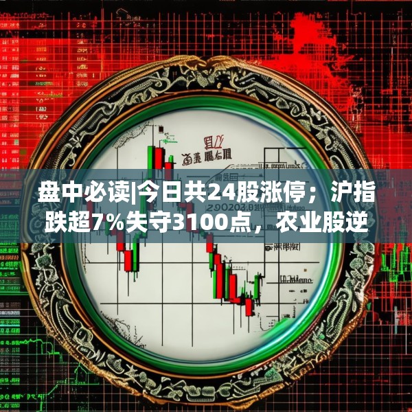 盘中必读|今日共24股涨停；沪指跌超7%失守3100点，农业股逆势上涨
