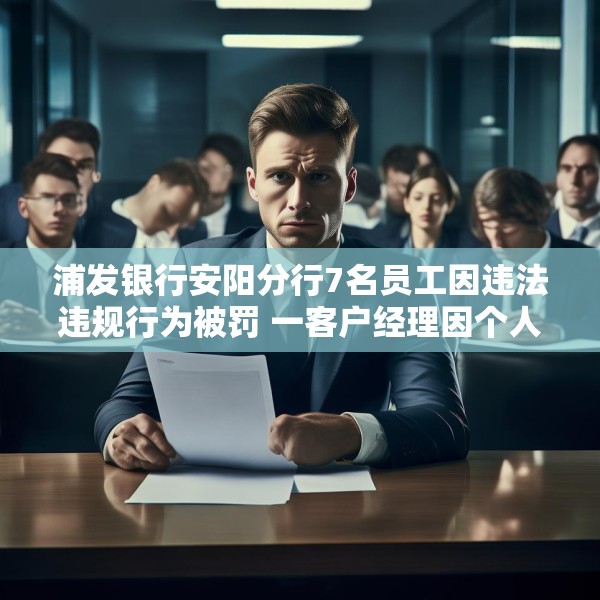 浦发银行安阳分行7名员工因违法违规行为被罚 一客户经理因个人消费贷款管理不到位被禁业5年
