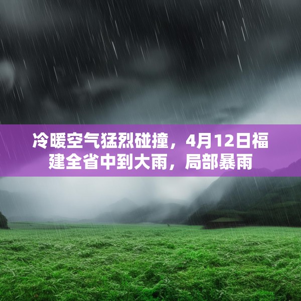 冷暖空气猛烈碰撞，4月12日福建全省中到大雨，局部暴雨