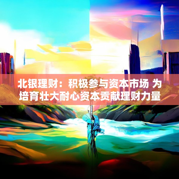 北银理财：积极参与资本市场 为培育壮大耐心资本贡献理财力量