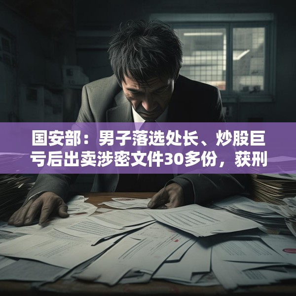 国安部：男子落选处长、炒股巨亏后出卖涉密文件30多份，获刑无期