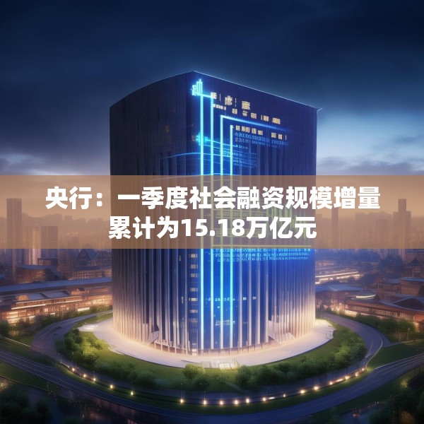 央行：一季度社会融资规模增量累计为15.18万亿元