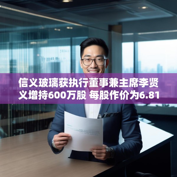 信义玻璃获执行董事兼主席李贤义增持600万股 每股作价为6.8148港元