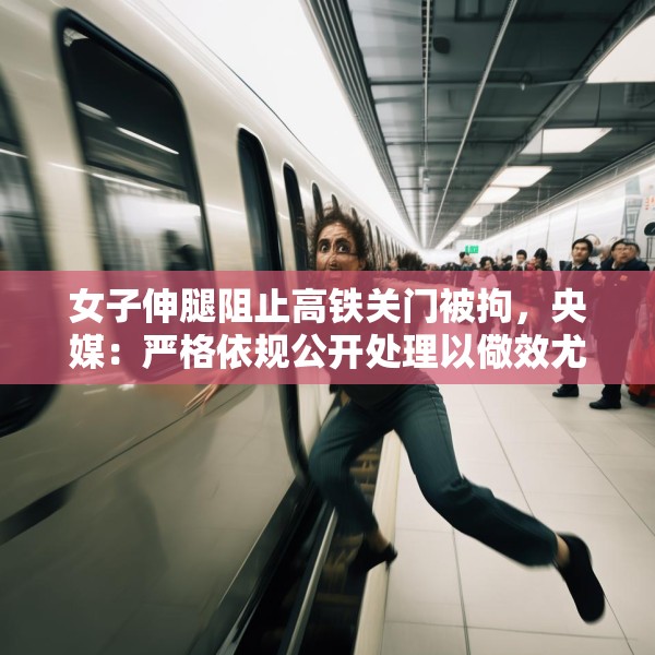 女子伸腿阻止高铁关门被拘，央媒：严格依规公开处理以儆效尤