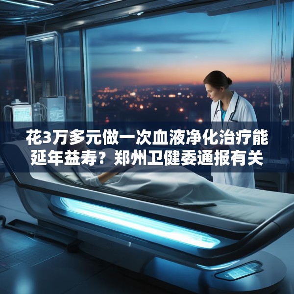 花3万多元做一次血液净化治疗能延年益寿？郑州卫健委通报有关查处情况