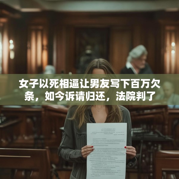 女子以死相逼让男友写下百万欠条，如今诉请归还，法院判了