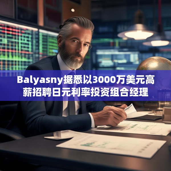 Balyasny据悉以3000万美元高薪招聘日元利率投资组合经理