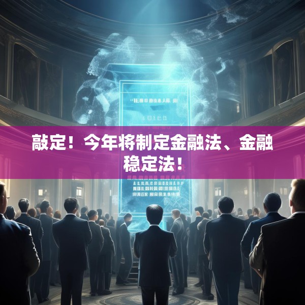 敲定！今年将制定金融法、金融稳定法！