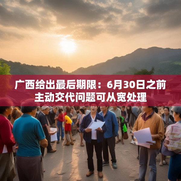 广西给出最后期限：6月30日之前主动交代问题可从宽处理