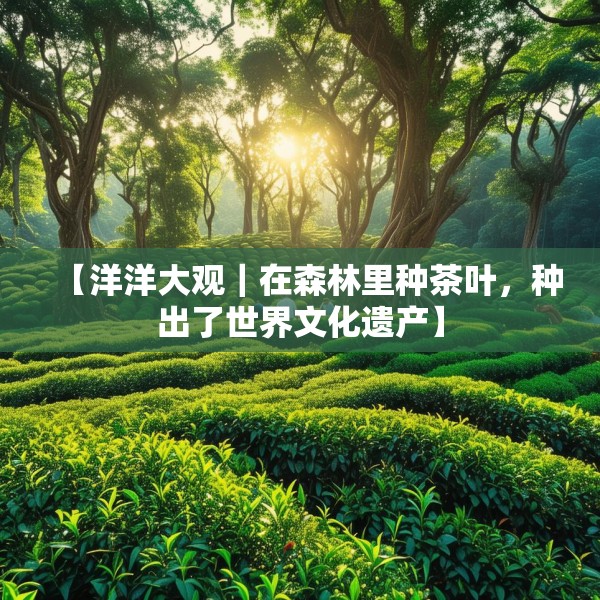 【洋洋大观｜在森林里种茶叶，种出了世界文化遗产】