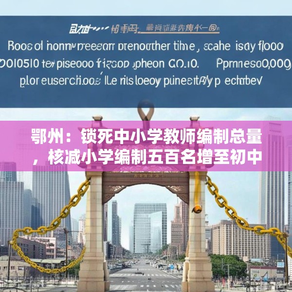 鄂州：锁死中小学教师编制总量，核减小学编制五百名增至初中