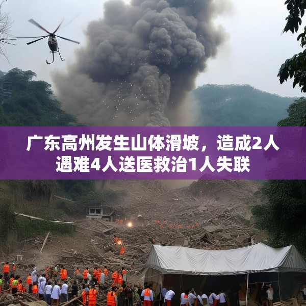 广东高州发生山体滑坡，造成2人遇难4人送医救治1人失联