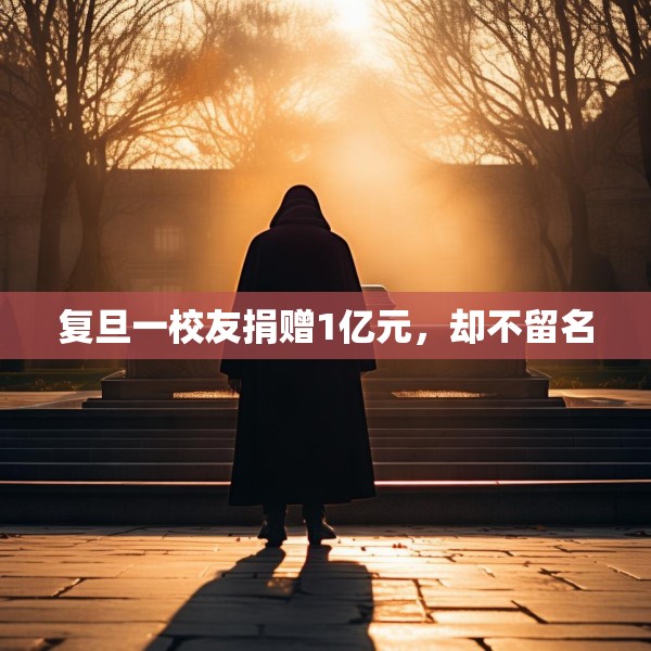 复旦一校友捐赠1亿元，却不留名