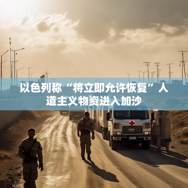以色列称“将立即允许恢复”人道主义物资进入加沙
