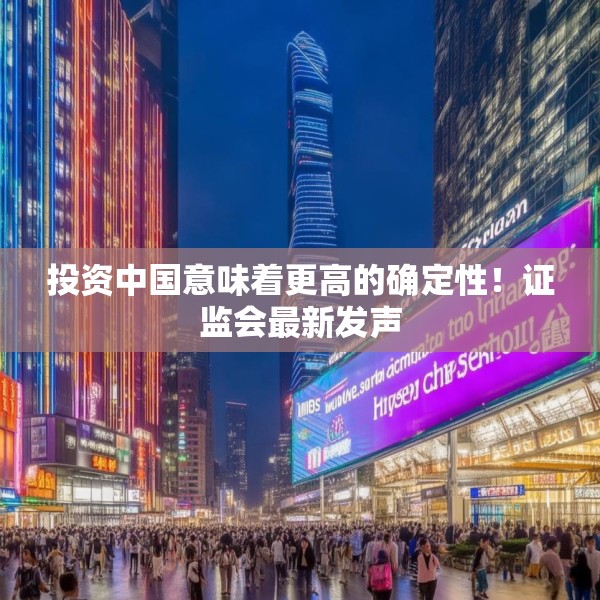 投资中国意味着更高的确定性！证监会最新发声