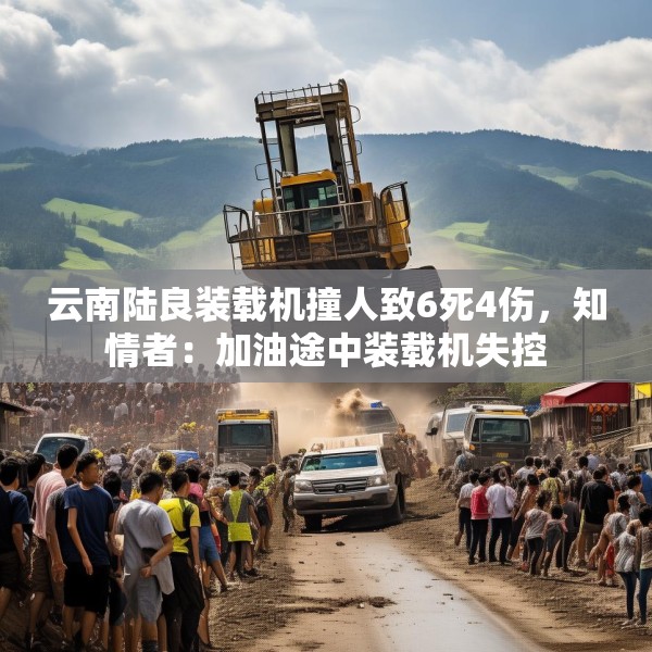 云南陆良装载机撞人致6死4伤，知情者：加油途中装载机失控