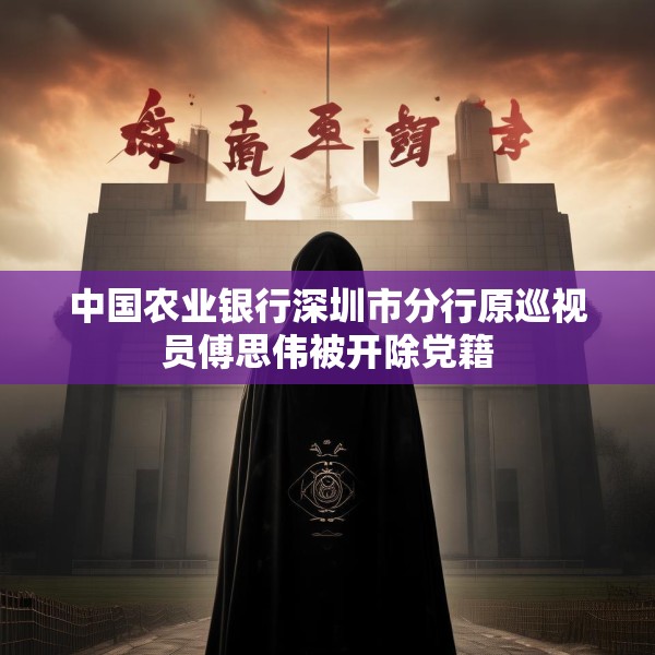中国农业银行深圳市分行原巡视员傅思伟被开除党籍