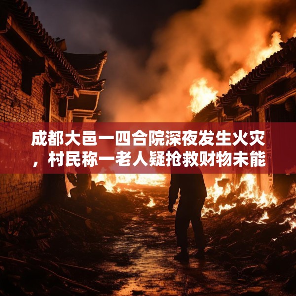 成都大邑一四合院深夜发生火灾，村民称一老人疑抢救财物未能逃出