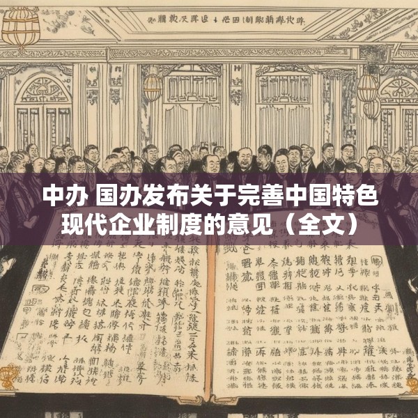 中办 国办发布关于完善中国特色现代企业制度的意见（全文）