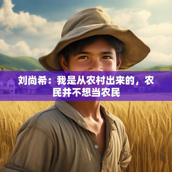 刘尚希：我是从农村出来的，农民并不想当农民