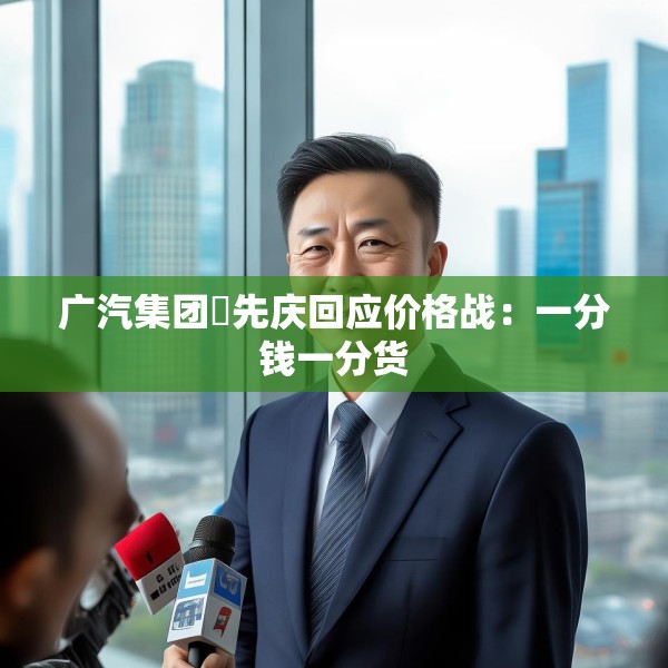 广汽集团閤先庆回应价格战：一分钱一分货