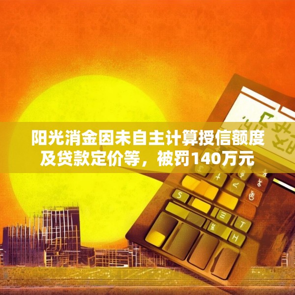 阳光消金因未自主计算授信额度及贷款定价等，被罚140万元