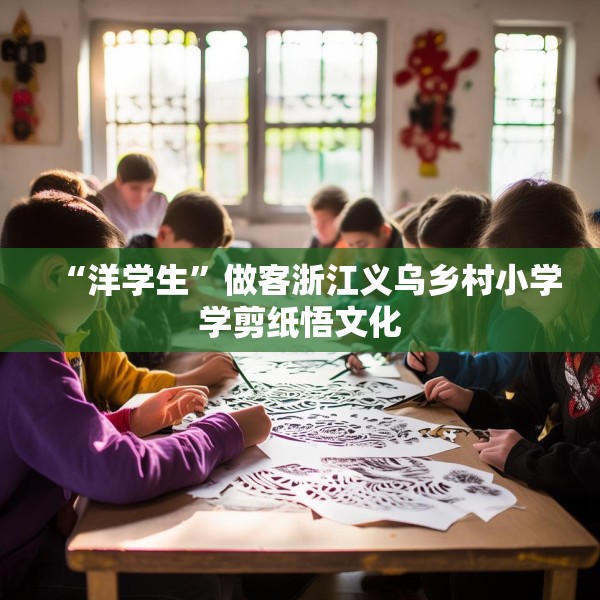 “洋学生”做客浙江义乌乡村小学学剪纸悟文化