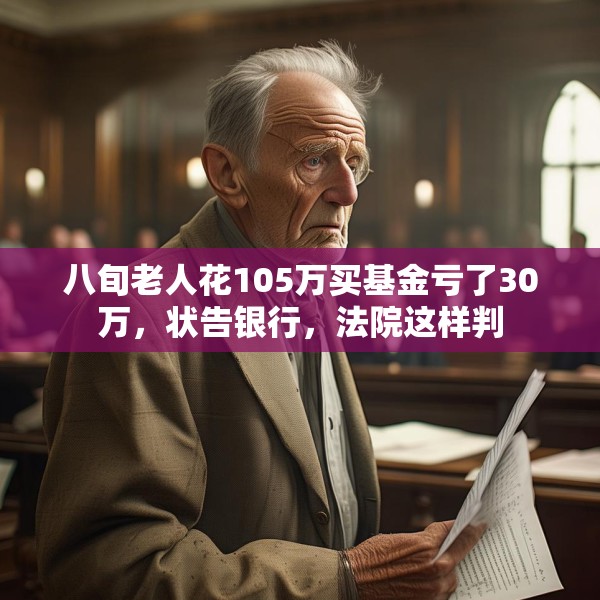 八旬老人花105万买基金亏了30万，状告银行，法院这样判