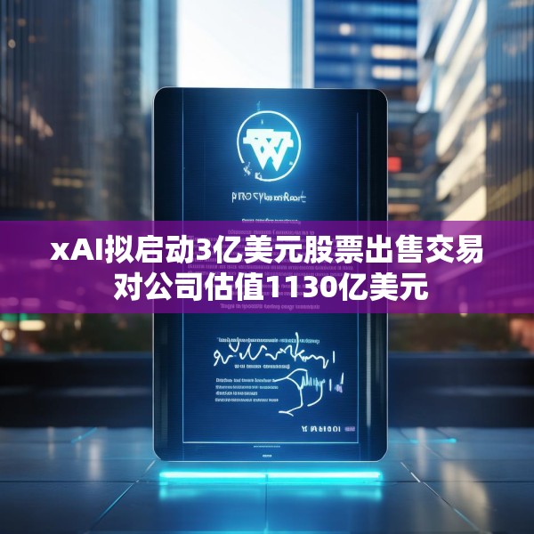 xAI拟启动3亿美元股票出售交易 对公司估值1130亿美元