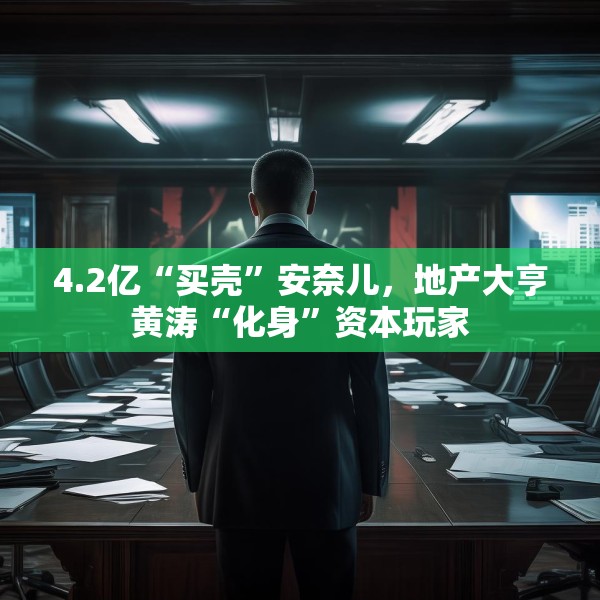 4.2亿“买壳”安奈儿，地产大亨黄涛“化身”资本玩家