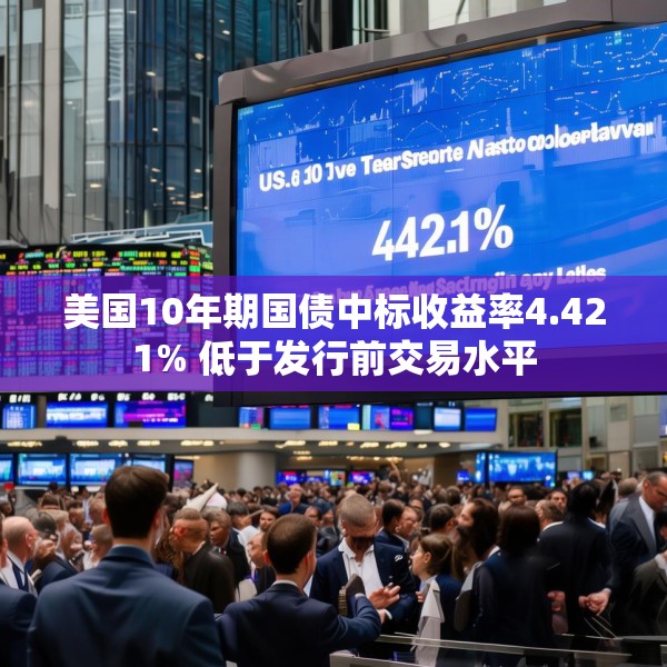 美国10年期国债中标收益率4.421% 低于发行前交易水平