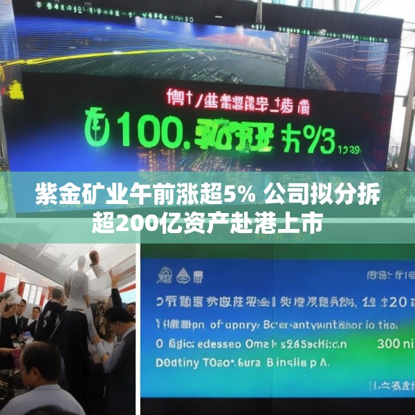 紫金矿业午前涨超5% 公司拟分拆超200亿资产赴港上市