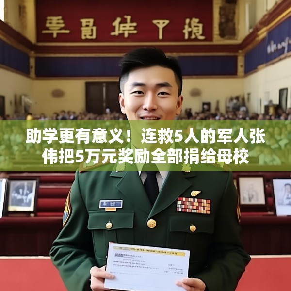 助学更有意义！连救5人的军人张伟把5万元奖励全部捐给母校