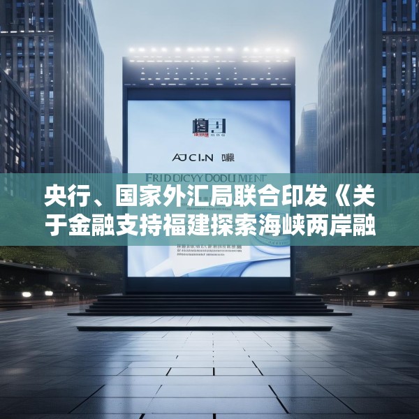 央行、国家外汇局联合印发《关于金融支持福建探索海峡两岸融合发展新路 建设两岸融合发展示范区的若干措施》