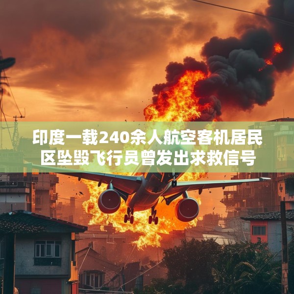 印度一载240余人航空客机居民区坠毁飞行员曾发出求救信号